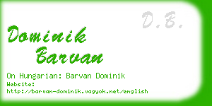 dominik barvan business card